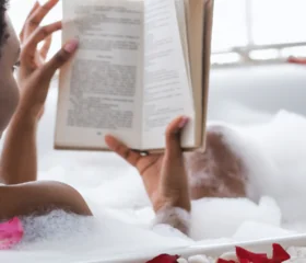 woman in bathtub self-care