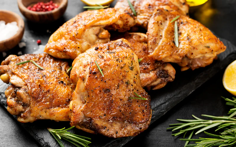 herb-grilled chicken thighs