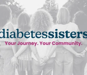 DiabetesSisters Logo and Women Gathering Together