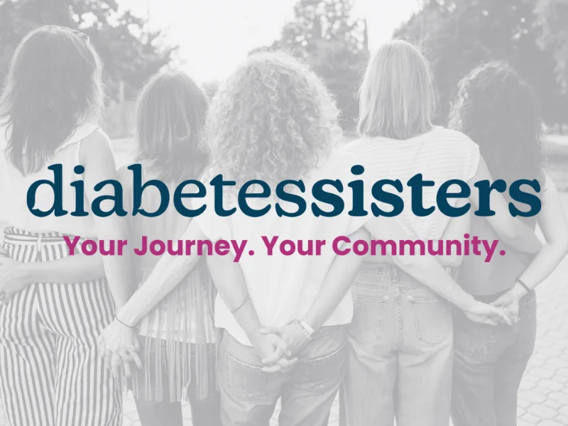 DiabetesSisters Logo and Women Gathering Together